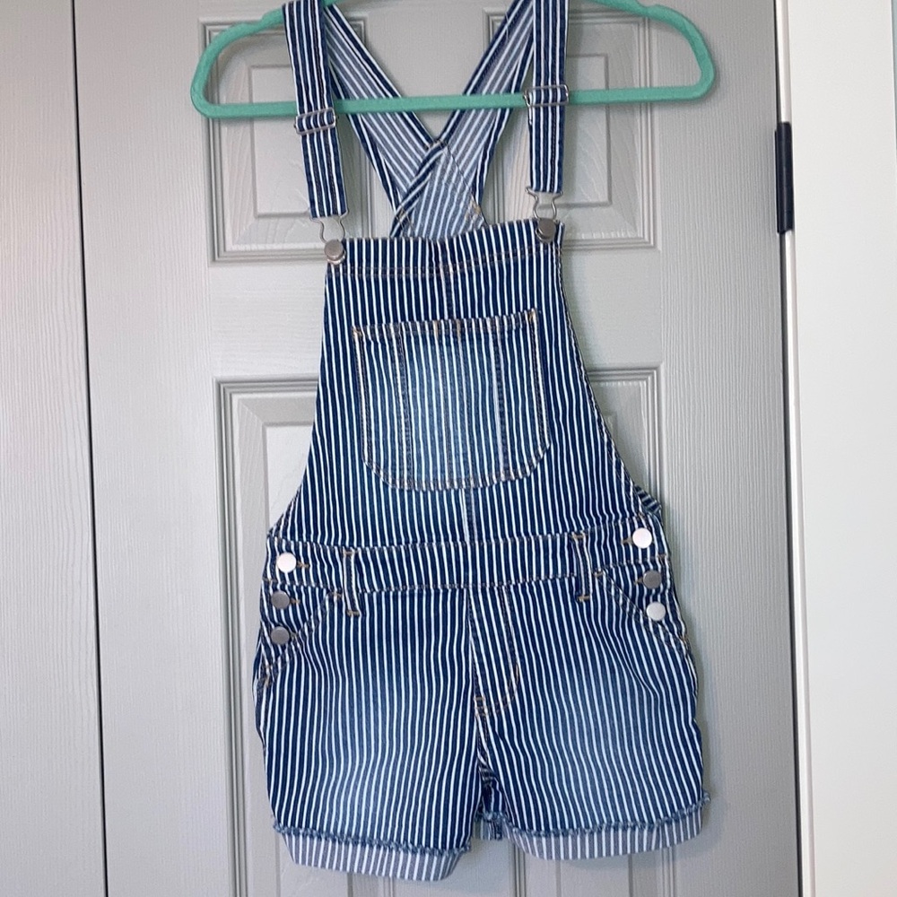 NOBO Blue Striped Overalls Shorts - Juniors SM 3/5